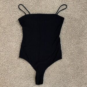 Reformation | Women's Black Ribbed Bodysuit